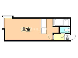 ハイライフ円山 2階ワンルームの間取り