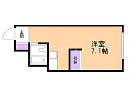 創成グランドハイツ 9階ワンルームの間取り