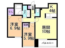 間取図画像 2LDK