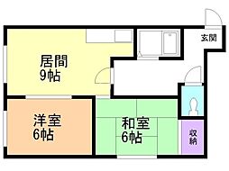 ラフォーレ桑園 2LDKの間取図画像