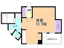 ル・クラージュ ワンルームの間取図画像