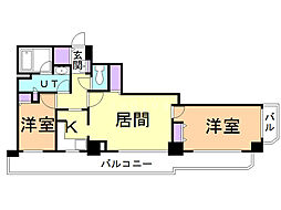 知事公館前タワーレジデンス 2LDKの間取図画像