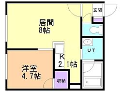 札幌市中央区南四条西16丁目マンション 1LDKの間取図画像