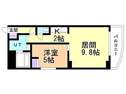 プルミエール札幌 10階1LDKの間取り