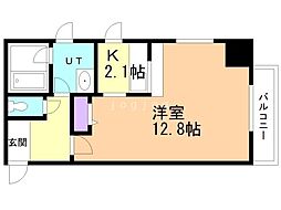 中鉱ビル 1Kの間取図画像