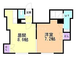 香真ハイツ 1LDKの間取図画像