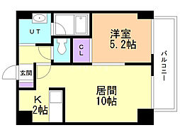 アヴェニュ近美前 1LDKの間取図画像