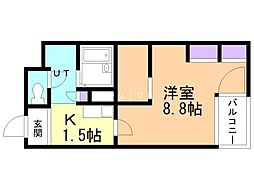 D'sVARIE札幌レジデンス 1Kの間取図画像