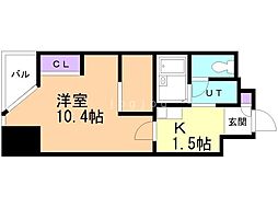 D'sVARIE札幌レジデンス 1Kの間取図画像