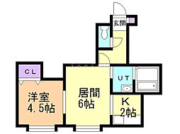 シャイニングスター 1LDKの間取図画像