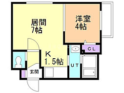フェーラシュヴァル南円山 1LDKの間取図画像