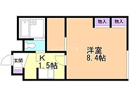 レオパレスフリーダ南5条 1Kの間取図画像