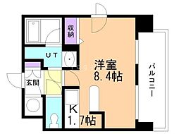 クレジデンス札幌・南4条 1Kの間取図画像