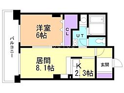 HGS山鼻 1LDKの間取図画像
