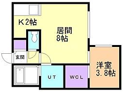 ヒルズサッポロ2 1LDKの間取図画像