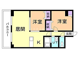 ハイパール桑園 2LDKの間取図画像