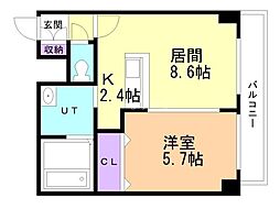 レゾ札幌 1LDKの間取図画像