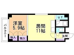 あいりん桑園 1LDKの間取図画像