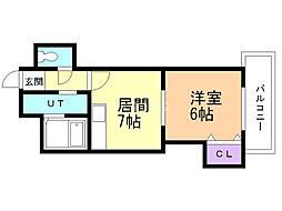 FRAGRANCE医大前 1DKの間取図画像