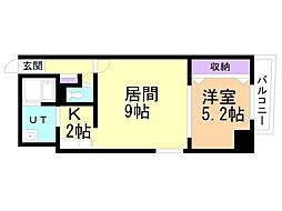 センチュリースペース中央411 1LDKの間取図画像
