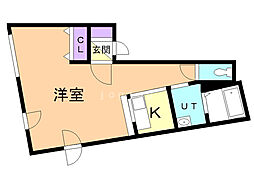 リトルポケット 1Kの間取図画像