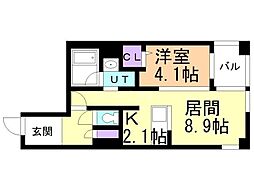 S-RESIDENCE近代美術館前 1LDKの間取図画像
