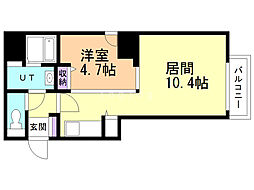 ビッグタワー大通公園 1LDKの間取図画像