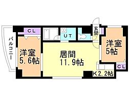 グランカーサ永山公園通west 2LDKの間取図画像