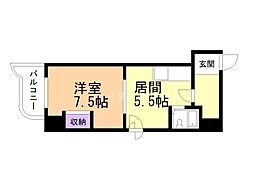 ピープルNo.3 1DKの間取図画像