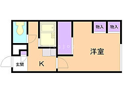 レオパレスエンレイソウ 1Kの間取図画像