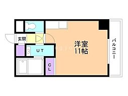 セントポーリアカルーア ワンルームの間取図画像
