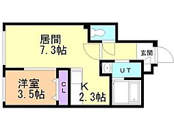札幌市中央区南九条西13丁目マンション 1LDKの間取図画像