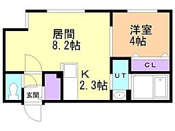 札幌市中央区南九条西13丁目マンション 1LDKの間取図画像