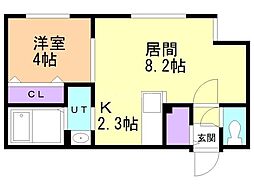 札幌市中央区南九条西13丁目マンション 1LDKの間取図画像