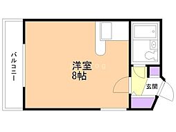クリオ山鼻南壱番館 ワンルームの間取図画像