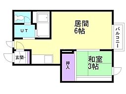 クレスト325 1DKの間取図画像