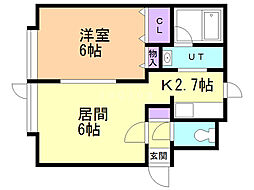 エトワール 1LDKの間取図画像
