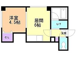 プレプラージュ 1DKの間取図画像