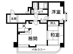 オリンピア南9条 2LDKの間取図画像