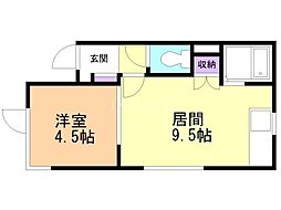 ハイム五条館 1DKの間取図画像