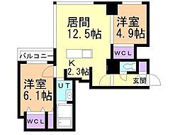 スペチアーレプリーモ 2LDKの間取図画像
