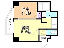 クオーレ円山公園 1LDKの間取図画像