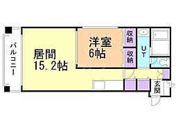 セゾンドゥブランシェ南3条 1LDKの間取図画像