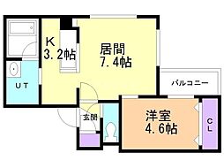 札幌市中央区北七条西11丁目マンション 1LDKの間取図画像