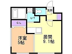 INGRESSO南7条 1LDKの間取図画像