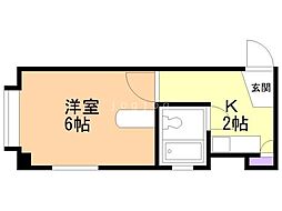 グロリーコート 1Kの間取図画像