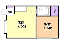 セシリア 1DKの間取図画像