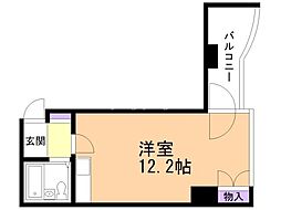 サウスフォー2 ワンルームの間取図画像