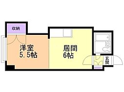 ロードサイド24 1DKの間取図画像