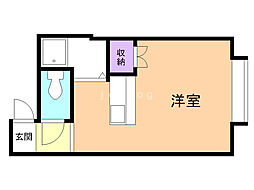 ノーステリア1 ワンルームの間取図画像